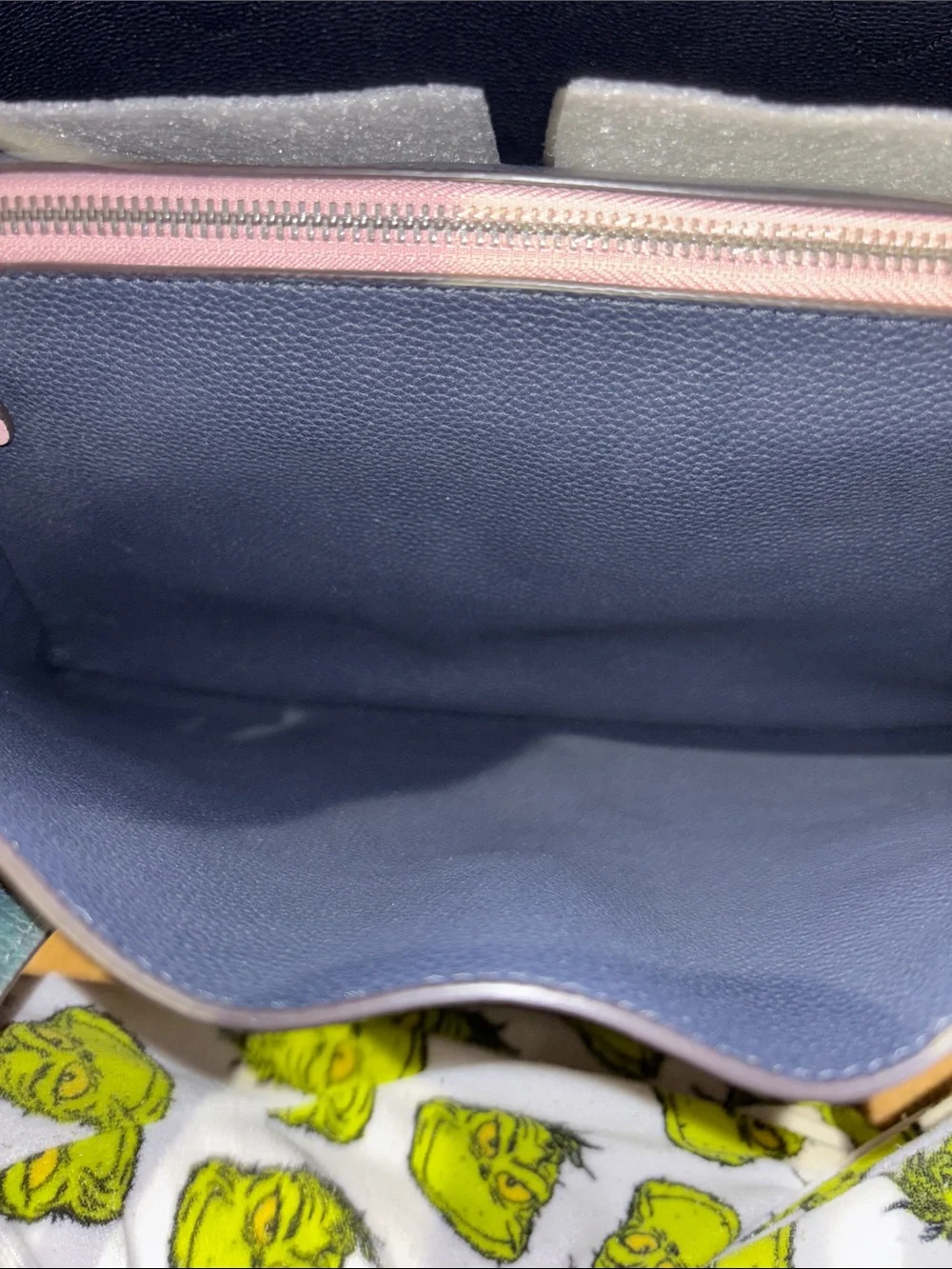 Coach Pink, Dark Green and Nude Leather Turnlock Tote